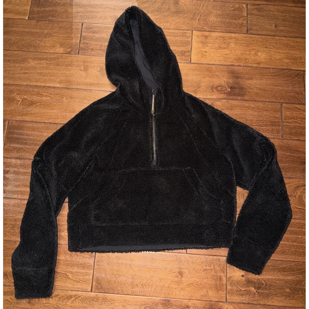 Lululemon‎ Scuba Oversized Half Zip Hoodie Pullover Fleece  Black, XS/S Crop